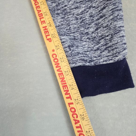 True Rock Textured Blue/White Stretchy Drawstring Sweatpants with Cuffed Ankles - Picture 5 of 13